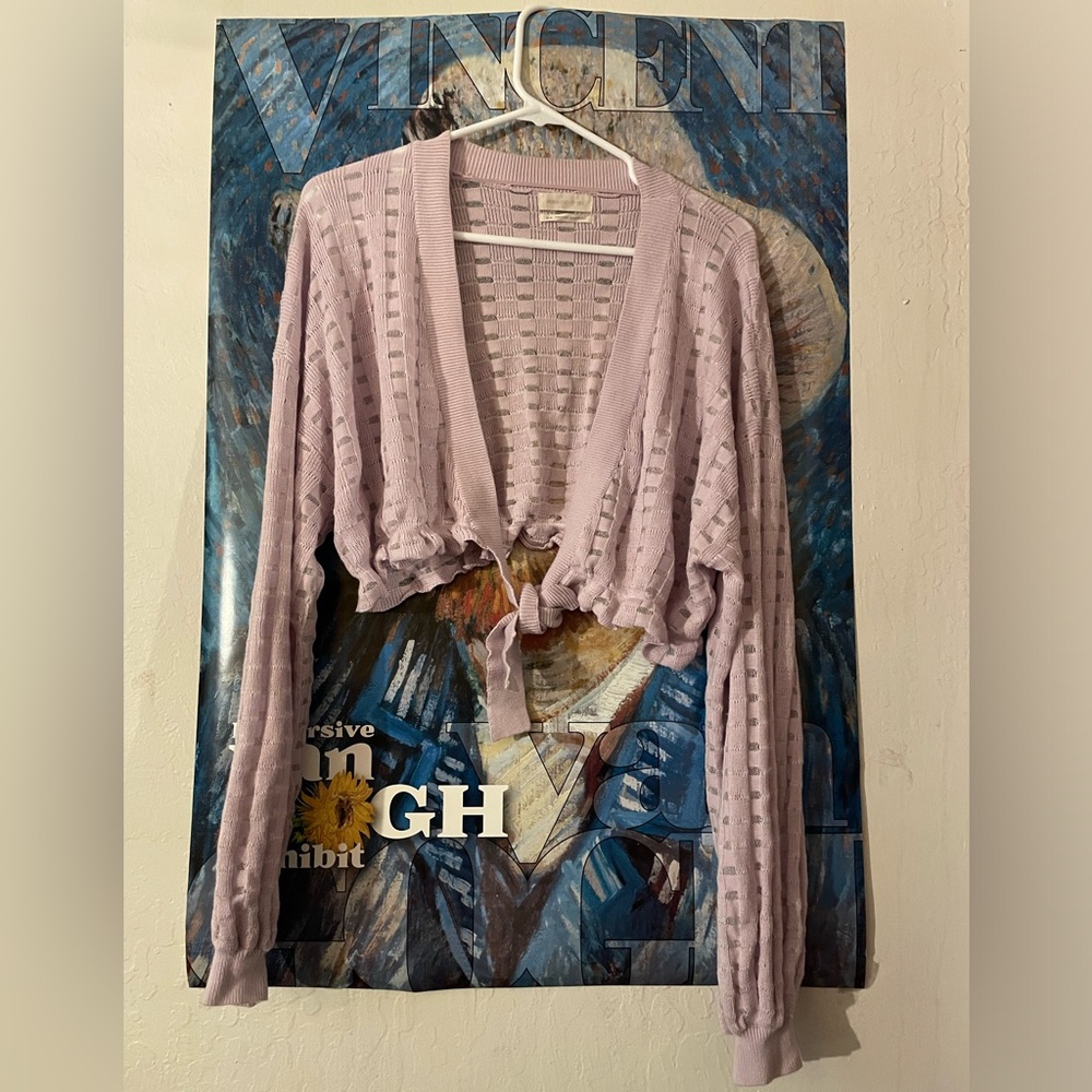 Urban Outfitters Lavender Shrug Front-tie Cardigan